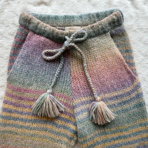 LoveShackFancy RARE Wool Alpaca Pastel Blossom Stripe Sweater Joggers size XS - Picture 6 of 15